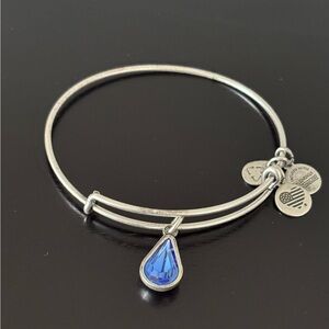 Alex and Ani Bracelet, September Birthstone Sapphire Colored Teardrop